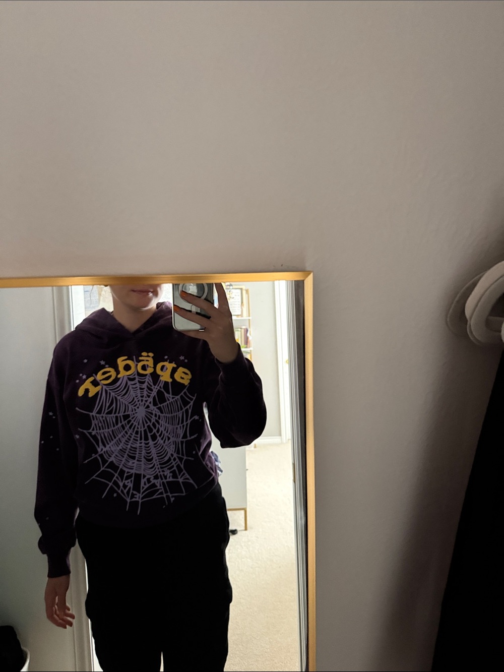 Purple Graphic Hoodie with Yellow Accent by SPÖDER